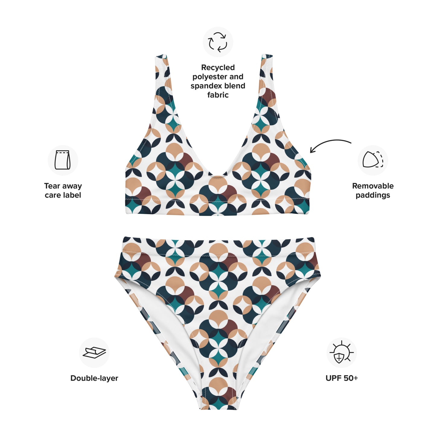 Recycled high-waisted bikini in LV