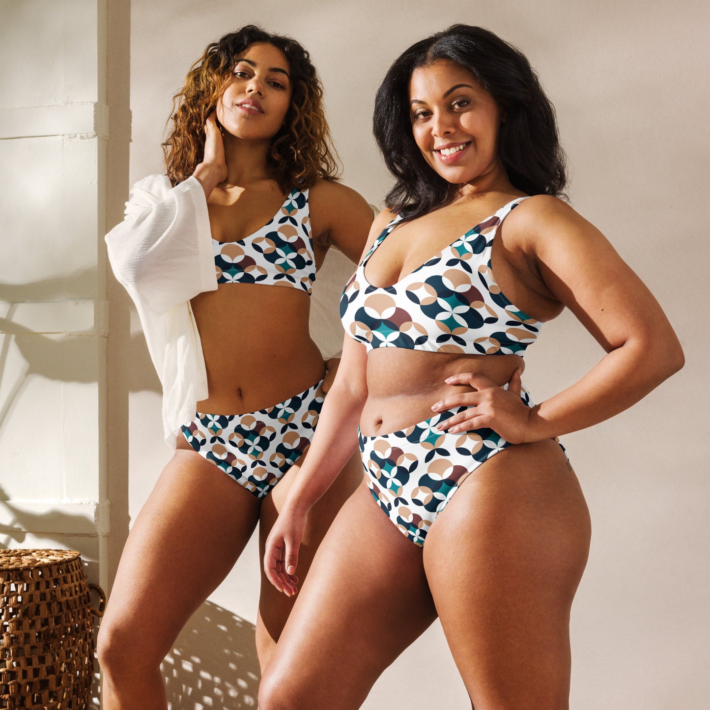 Recycled high-waisted bikini in LV