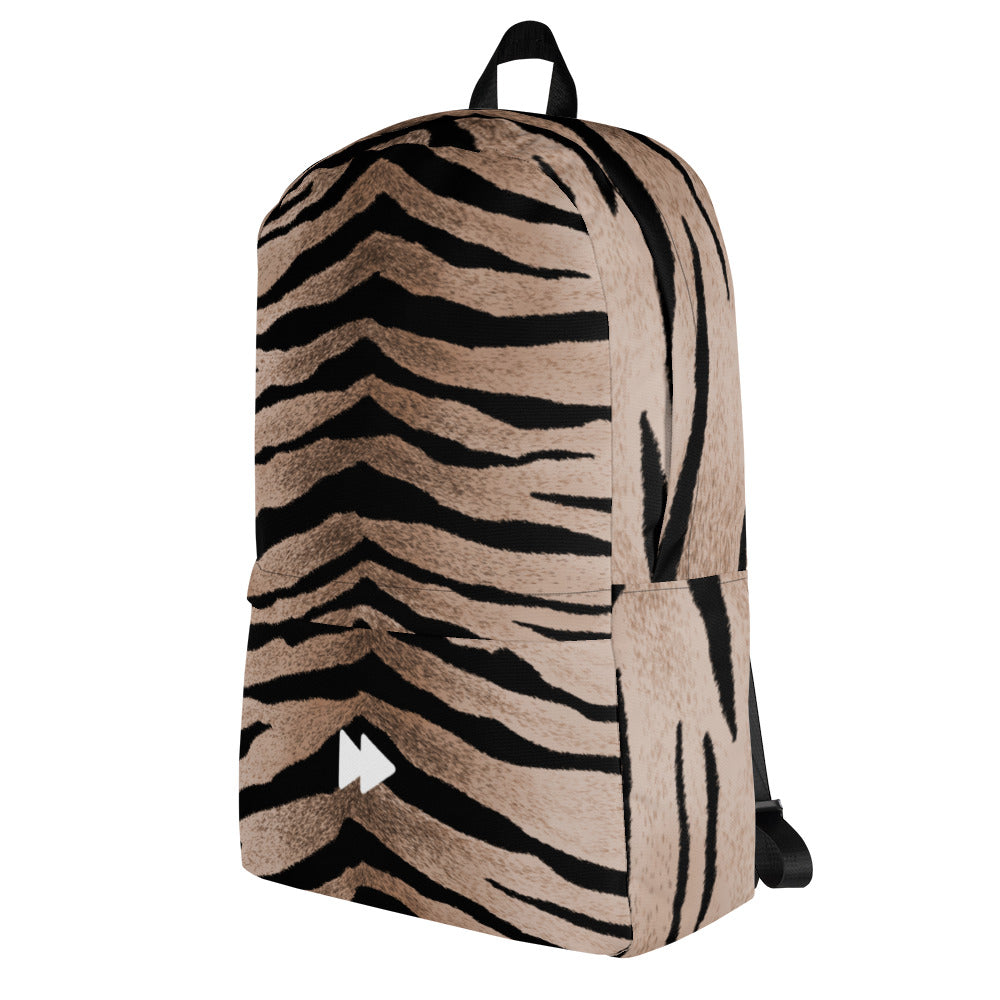 Backpack With Outside Pocket in Tiger