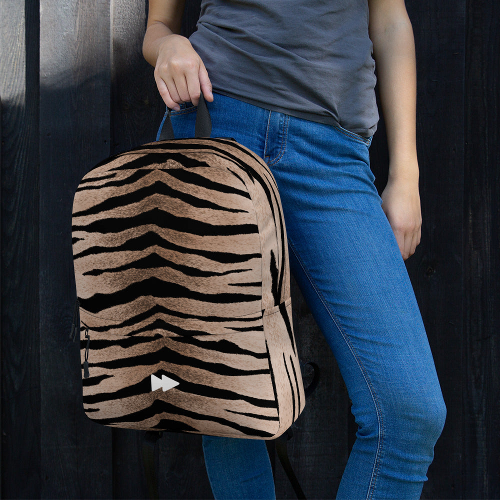 Backpack With Outside Pocket in Tiger