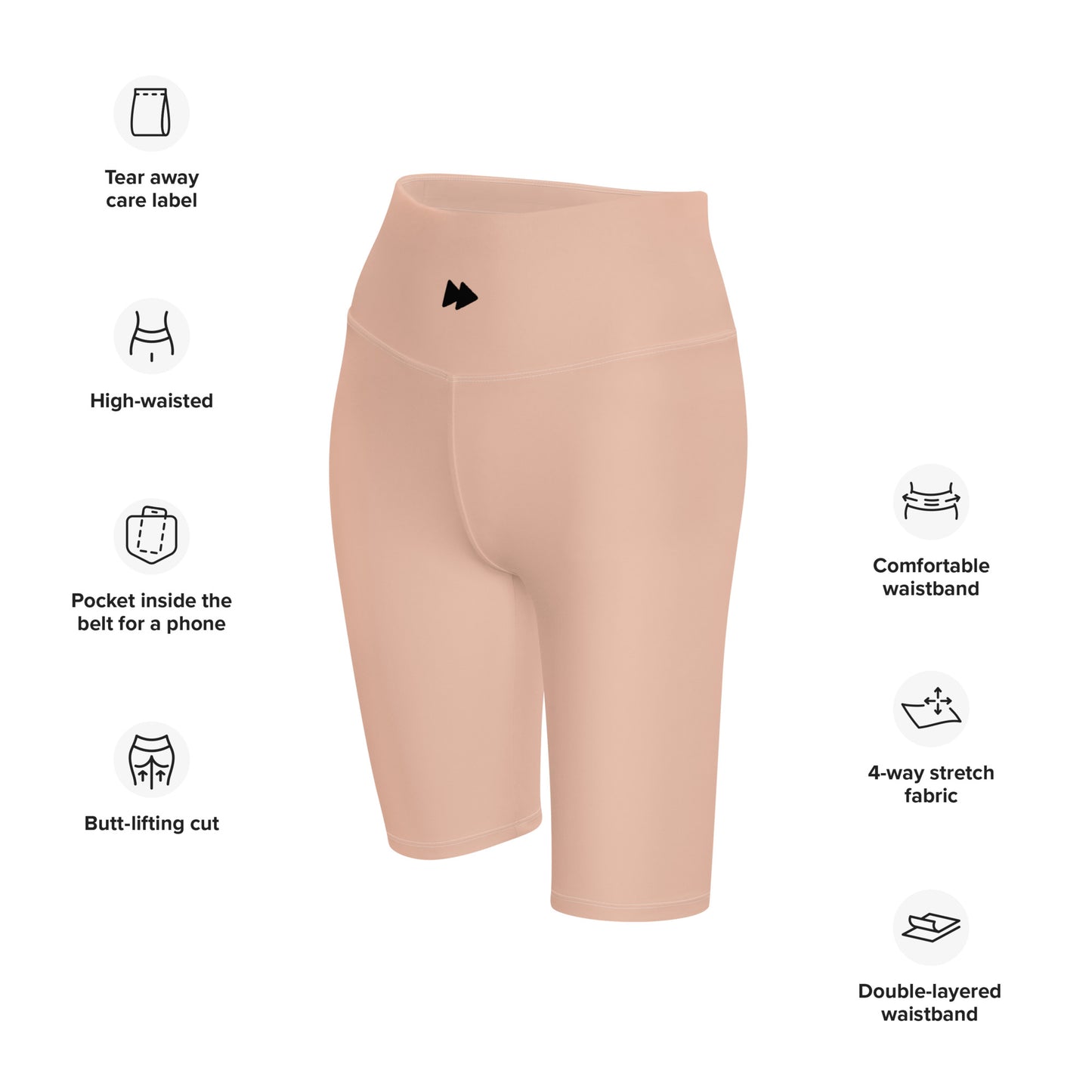 Women High-Rise Biker Shorts in Perfect Neutral