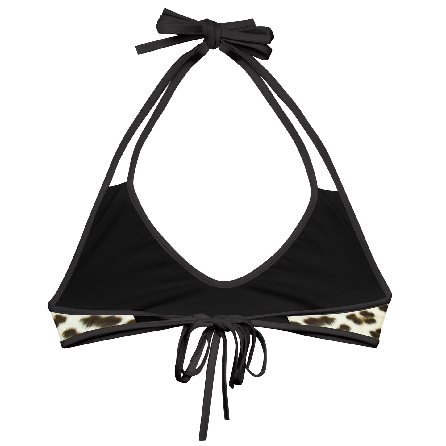 Women Swimwear Set Reversible Bikini Top in Leopard