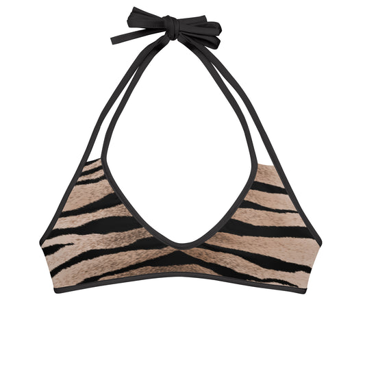 Women Swimwear Reversible Bikini Top In Tiger