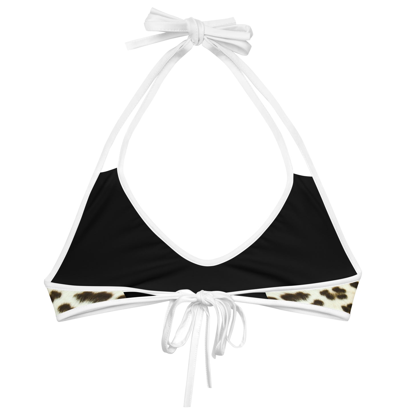 Women Swimwear Set Reversible Bikini Top in Leopard