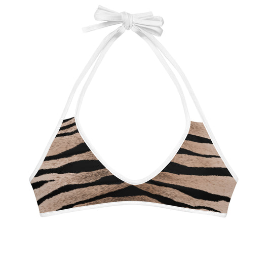 Women Swimwear Reversible Bikini Top In Tiger