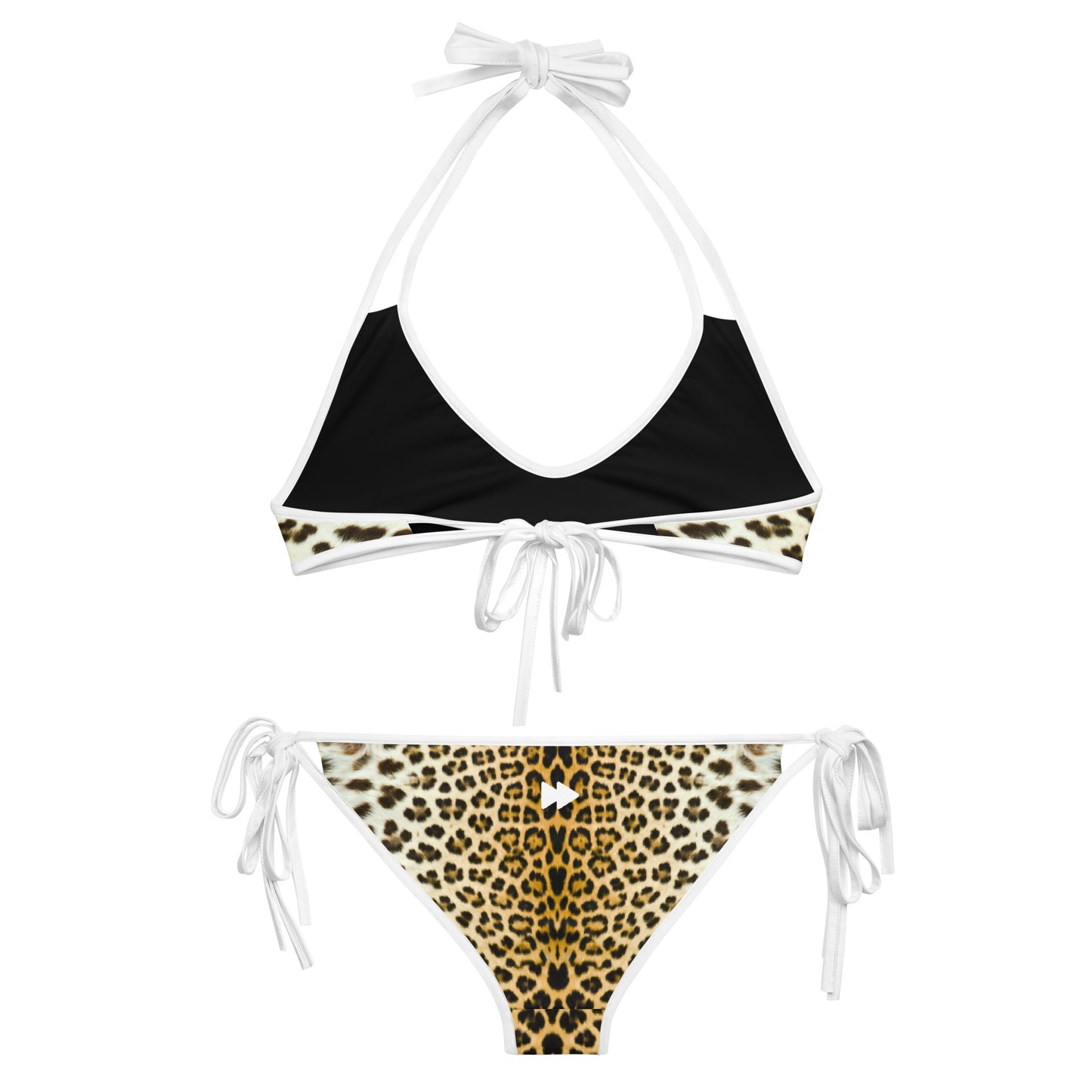 Women Swimwear Reversible Bikini Set in Leopard