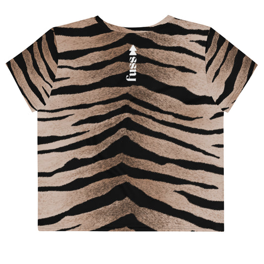 Women Crop Tee Top Set in Tiger