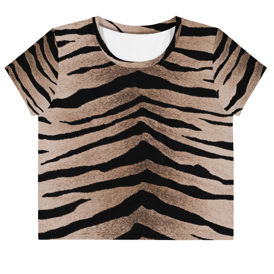 Women Crop Tee Top Set in Tiger