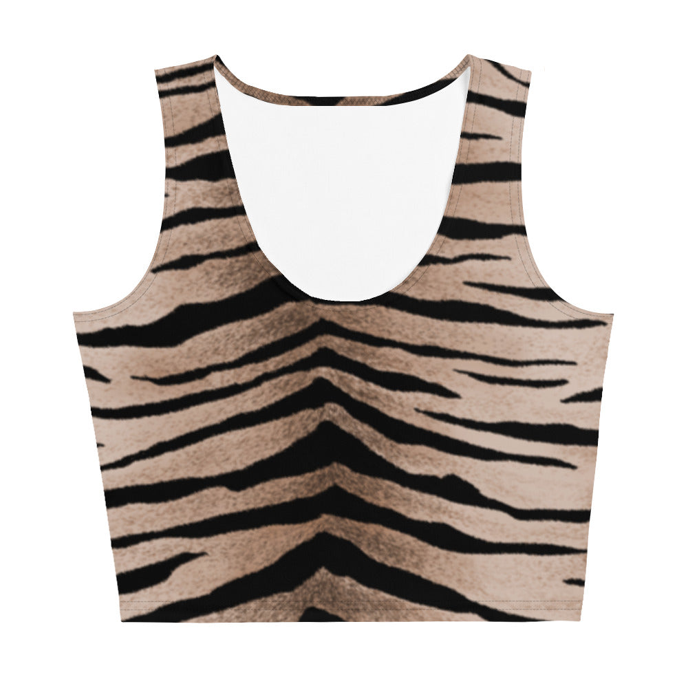 Women Crop Top Set In Tiger Design