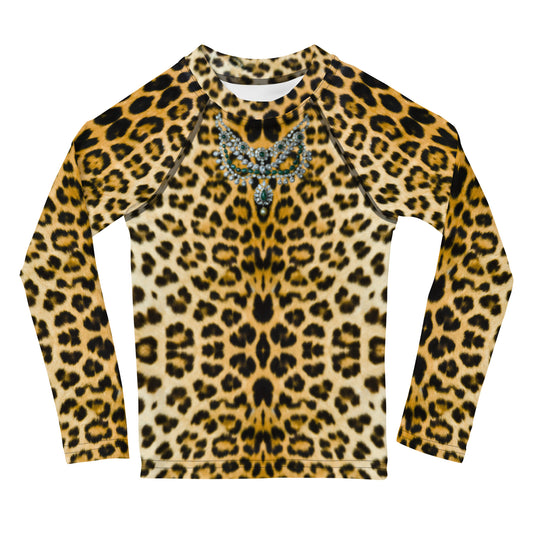 Kids Long Sleeve Top Set in Leopard Design