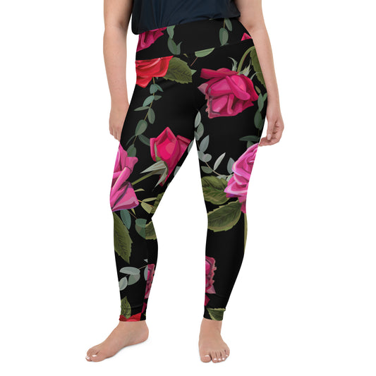 High-Waisted Plus Leggings In Floral Design