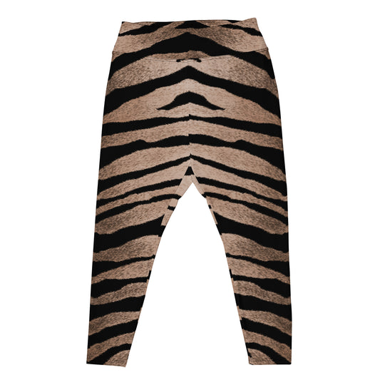 Plus High-Waist Leggings in Tiger Design