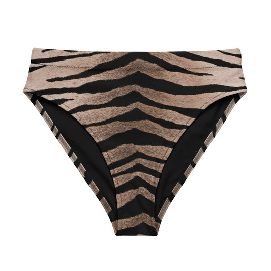 Women Swimwear Eco Recycled High-Rise Bikini Bottom in Tiger