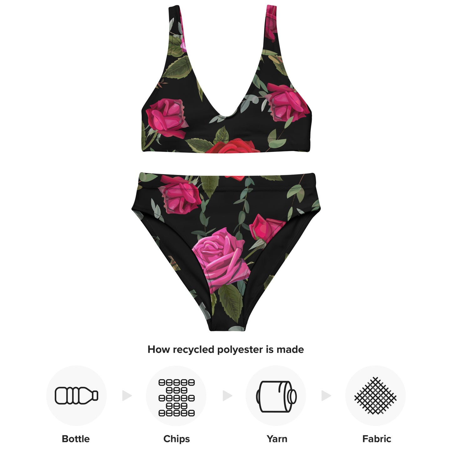 Eco Women Swimwear High-Rise Bikini Set In Floral