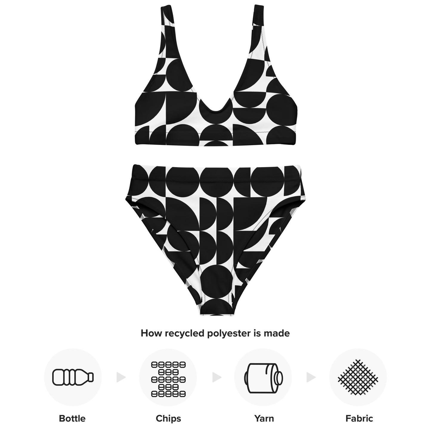 Eco high-waisted bikini set in Marimeco