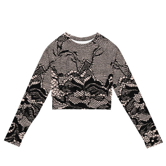 Women Eco Long-sleeve Crop Top in Lace