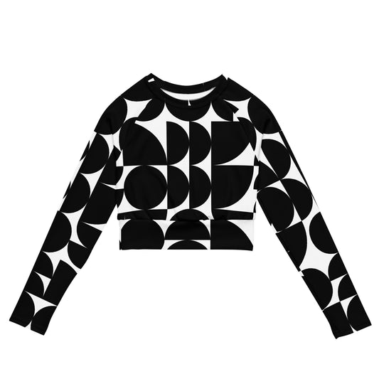 Eco long-sleeve swim crop top in Marimeco