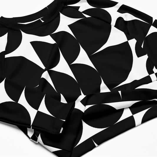 Eco long-sleeve swim crop top in Marimeco