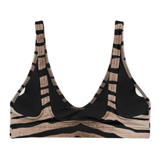 Women Swimwear Eco Recycled Padded Bikini Top In Tiger