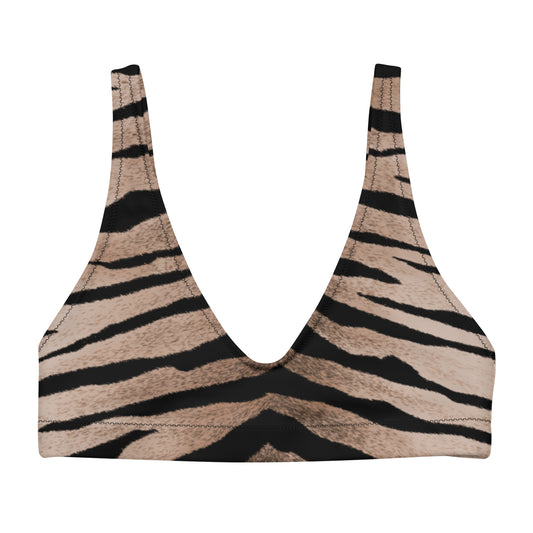Women Swimwear Eco Recycled Padded Bikini Top In Tiger