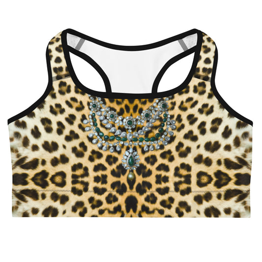Women Set Bra top in Leopard Design with Necklace