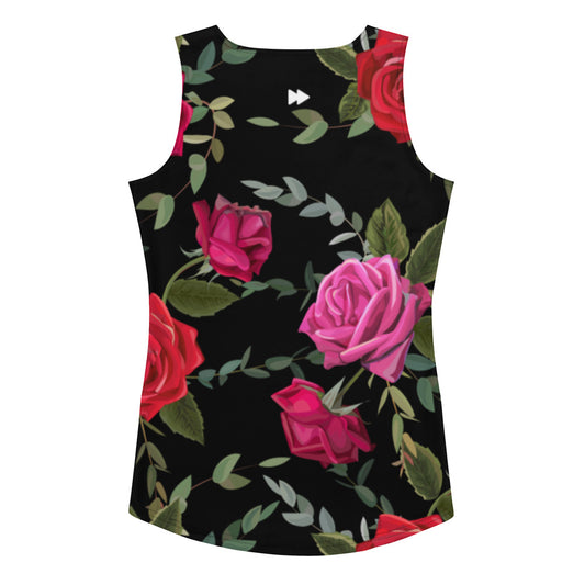 Women Set Tank Top In Floral with Necklace