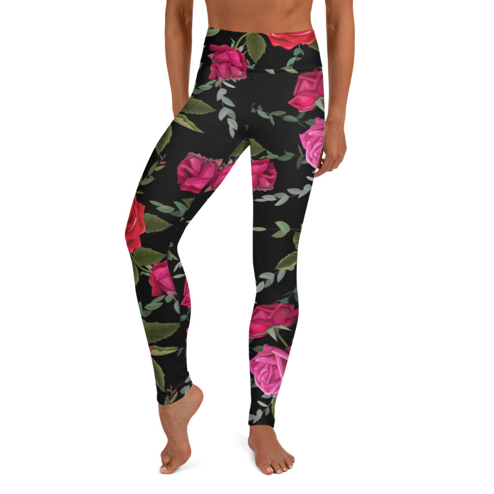 Women Set High-Rise Leggings in Floral