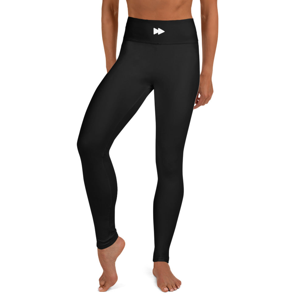 Women High-rise Yoga Leggings In Black Design