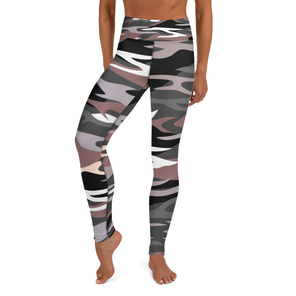 Women High-Rise Leggings Set in Camo