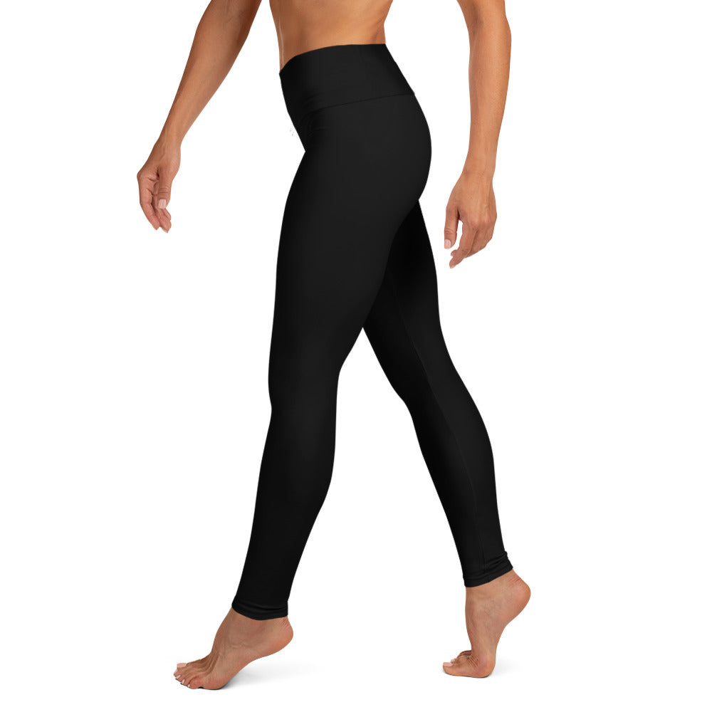 Women High-rise Yoga Leggings In Black Design