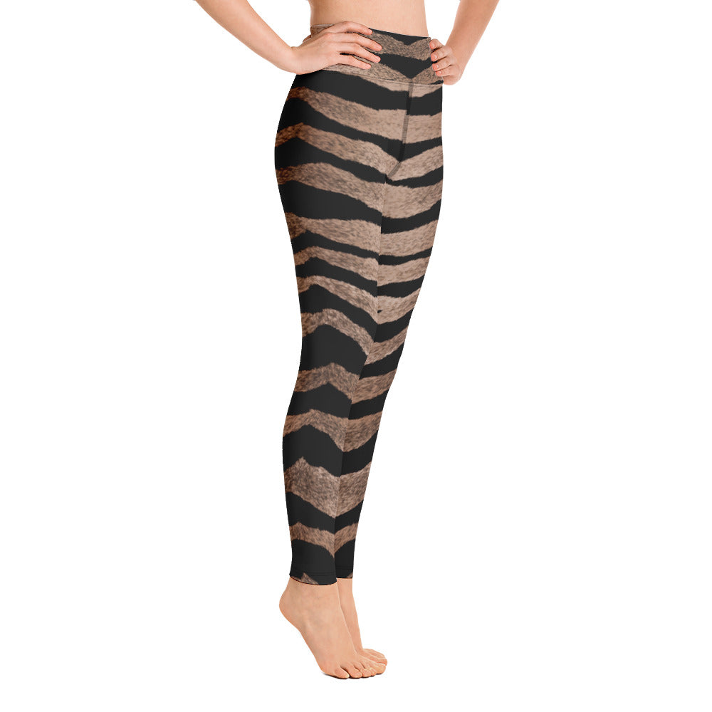 Women High-Rise Leggings Set in Tiger Design