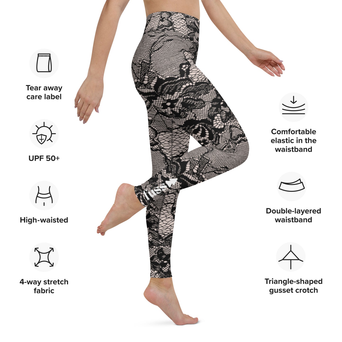 Women High- Rise Leggings in Lace