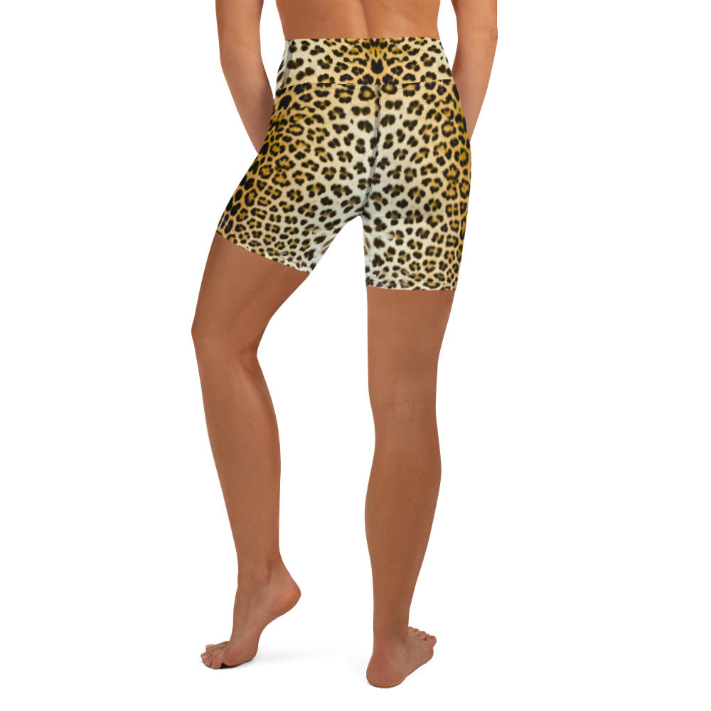 Women Set High-Rise Biker Shorts in Leopard