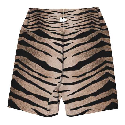 Women High-Rise Short Biker Shorts Set in Tiger