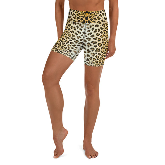 Women Set High-Rise Biker Shorts in Leopard