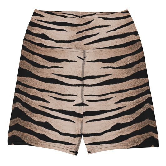 Women High-Rise Short Biker Shorts Set in Tiger