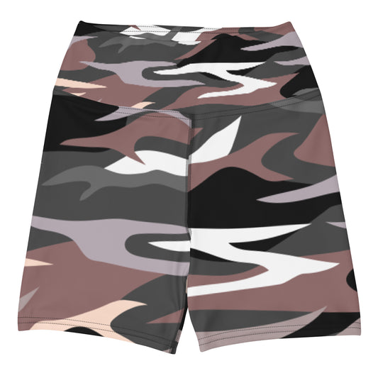 Women High-Rise Biker Set Shorts In Camo Design