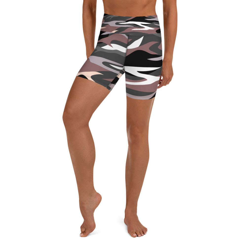 Women High-Rise Biker Set Shorts In Camo Design