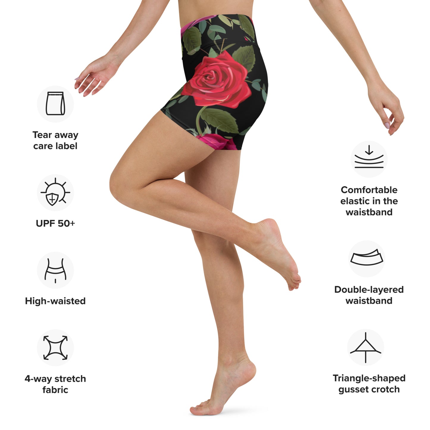 Women Set High-Rise Biker Shorts in Floral