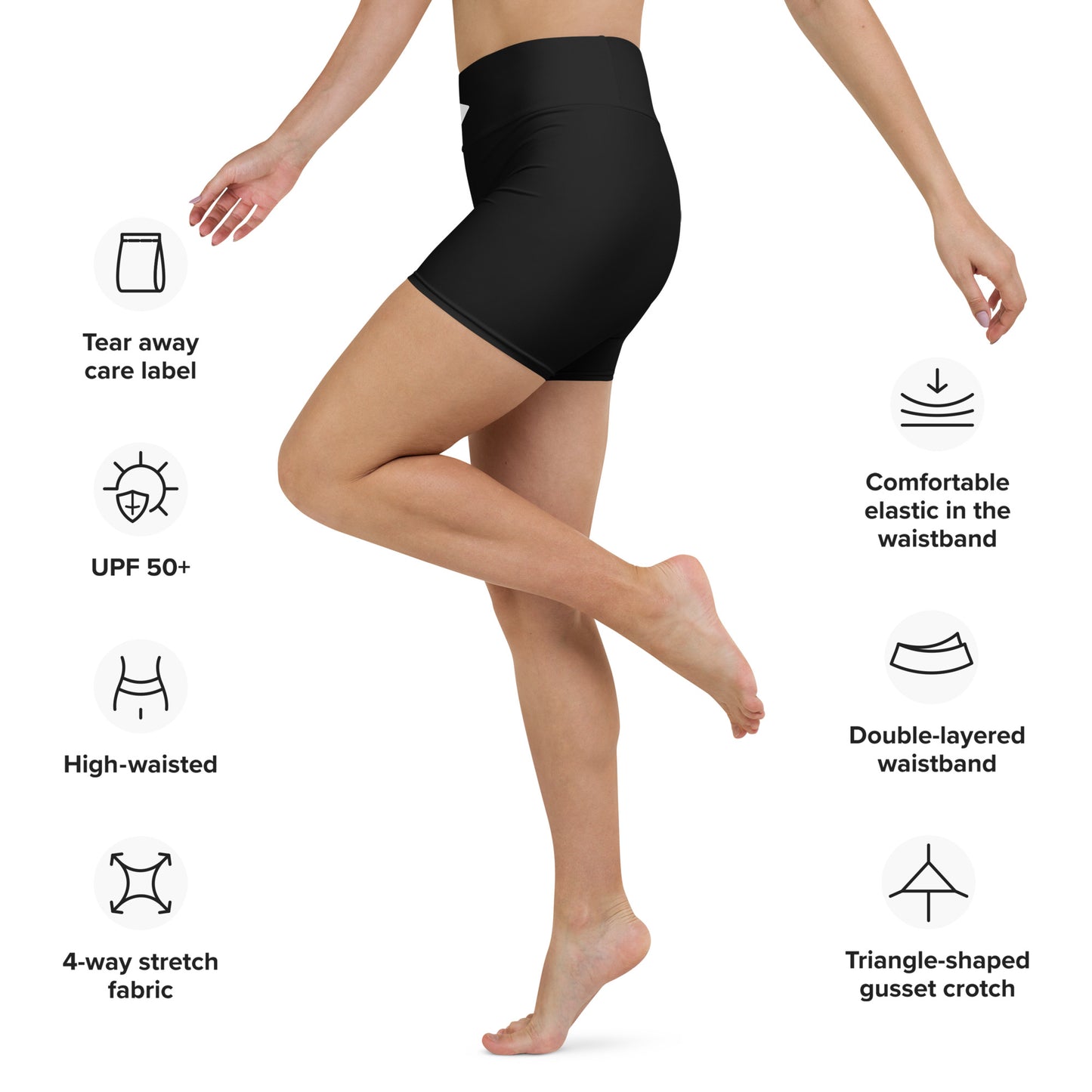 Women High-Rise Biker Shorts in Black