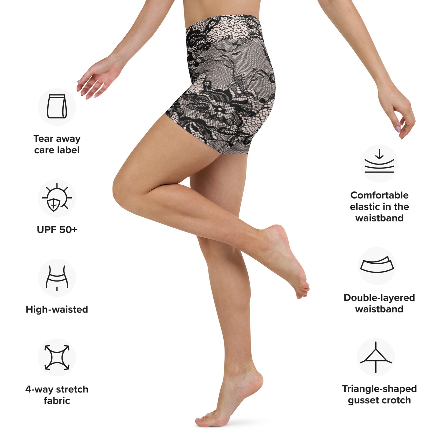 Women High-rise Shorts in Lace