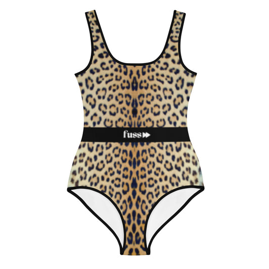 Youth Girls One-Piece Swimsuit in Leopard Design