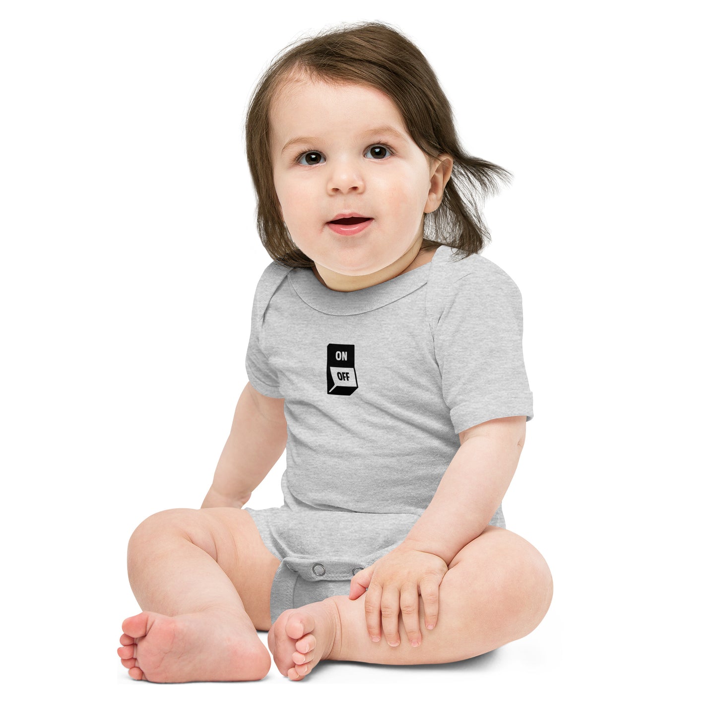 Baby T-shirt Romper Onesie in ON/OFF