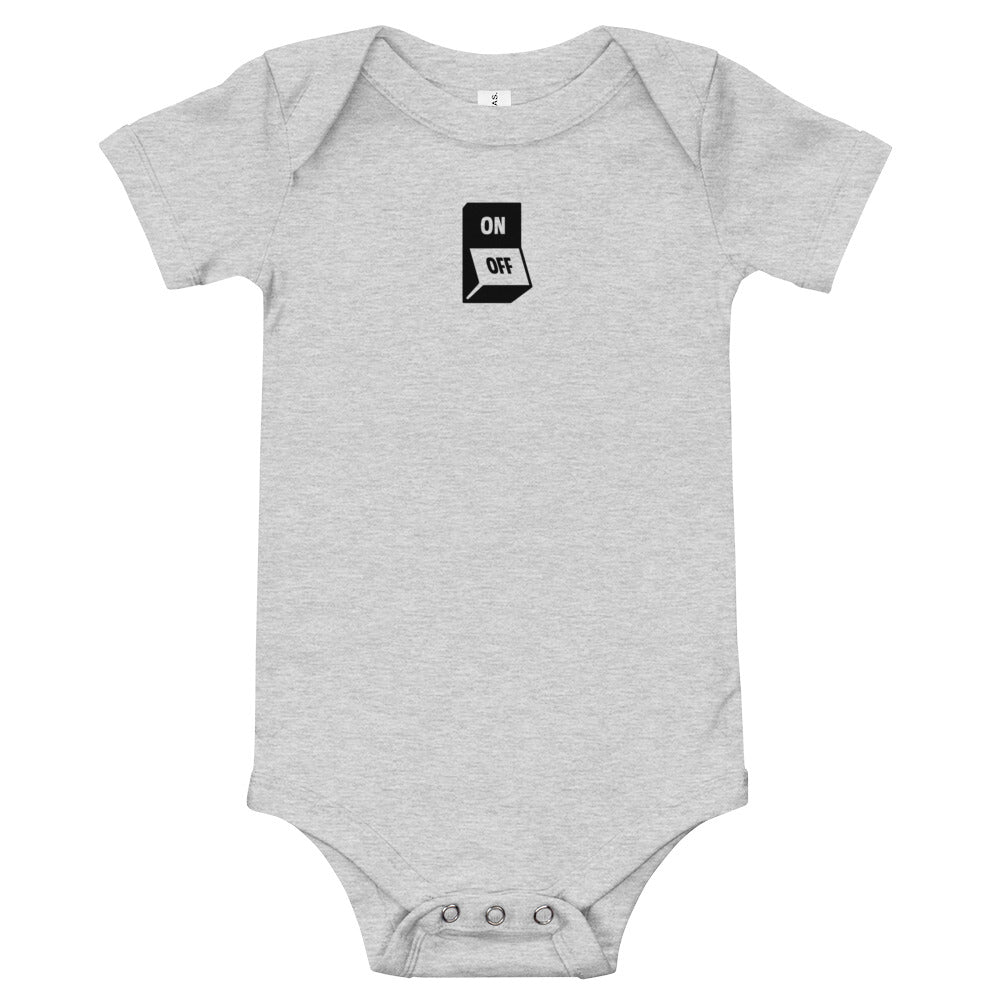 Baby T-shirt Romper Onesie in ON/OFF