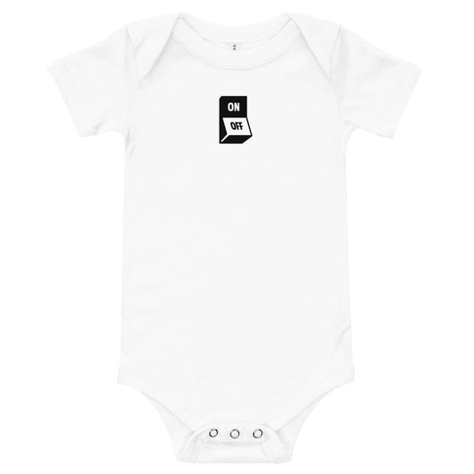 Baby T-shirt Romper Onesie in ON/OFF