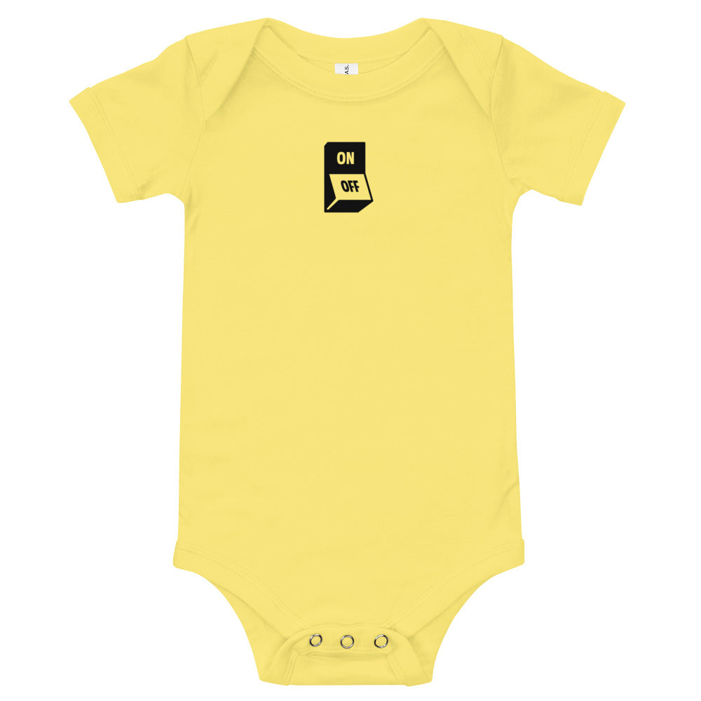 Baby T-shirt Romper Onesie in ON/OFF