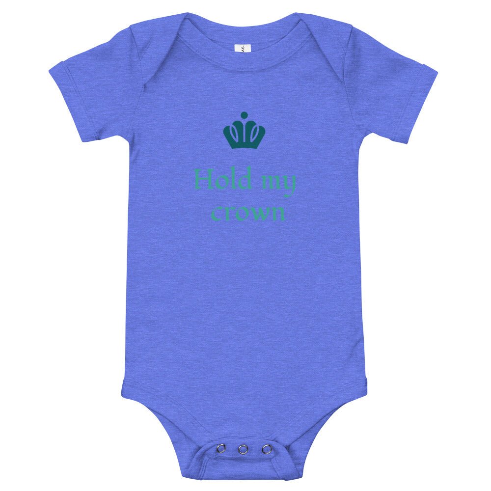 Baby T-shirt Bodysuit in Hold My Crown - fussforward