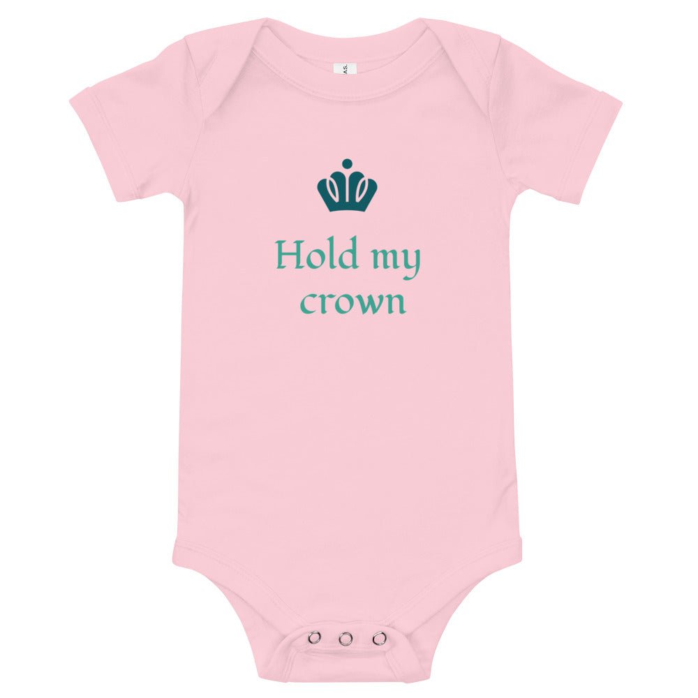 Baby T-shirt Bodysuit in Hold My Crown - fussforward
