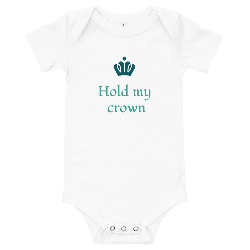 Baby T-shirt Bodysuit in Hold My Crown - fussforward
