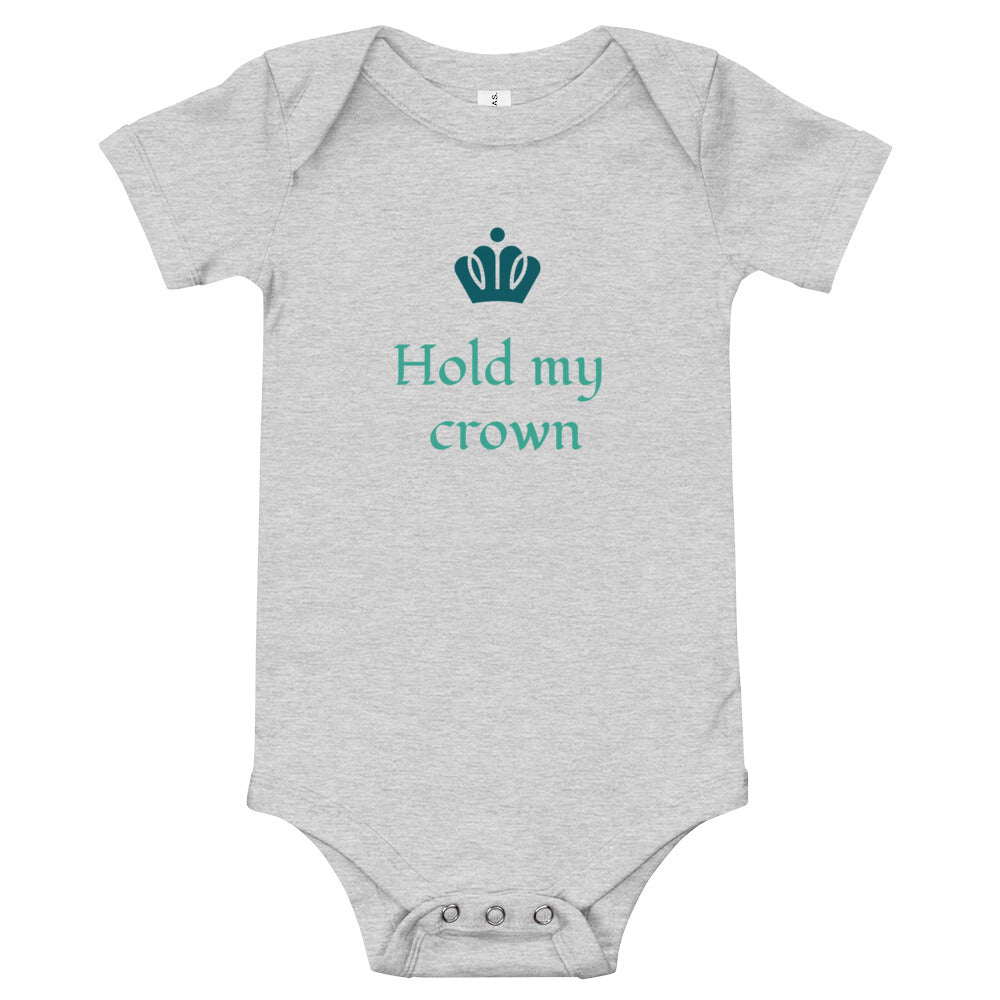Baby T-shirt Bodysuit in Hold My Crown - fussforward